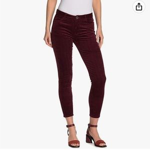 PAIGE Hoxton Burgundy Corduroy Mid Rise Pants